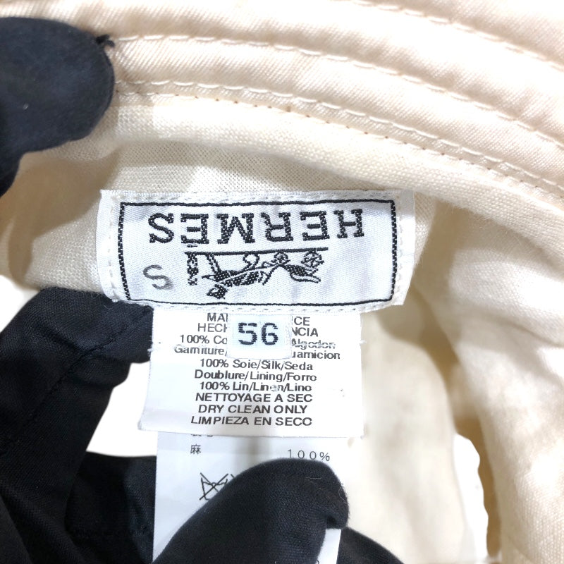 エルメス HERMES バケットハット ベージュ コットン コットン