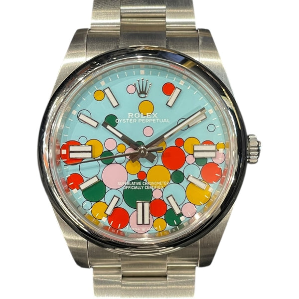 ロレックス ROLEX オイスターパーペチュアル41　セレブレーション 124300 ターコイズ SS 自動巻き メンズ 腕時計