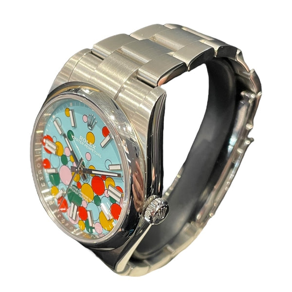 ロレックス ROLEX オイスターパーペチュアル41　セレブレーション 124300 ターコイズ SS 自動巻き メンズ 腕時計