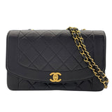 シャネル CHANEL ダイアナ25 A01165　22番台 ブラック　ゴールド金具 ラムスキン レディース ショルダーバッグ