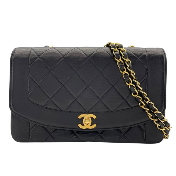 シャネル CHANEL ダイアナ25 A01165　22番台 ブラック　ゴールド金具 ラムスキン レディース ショルダーバッグ