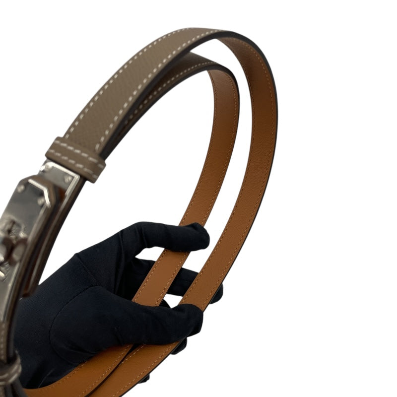 2025年冬【法人向けお歳暮】 エルメス HERMES ケリーベルト W刻 エトゥープ シルバー金具 小物