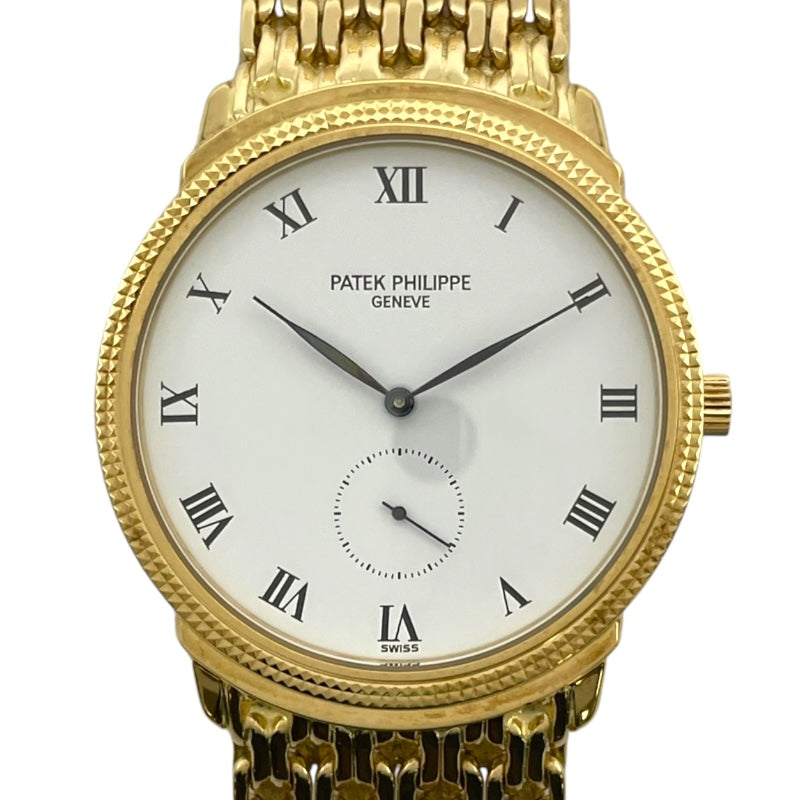 パテック・フィリップ PATEK PHILIPPE カラトラバ ホワイト K18YG 手巻き メンズ 腕時計