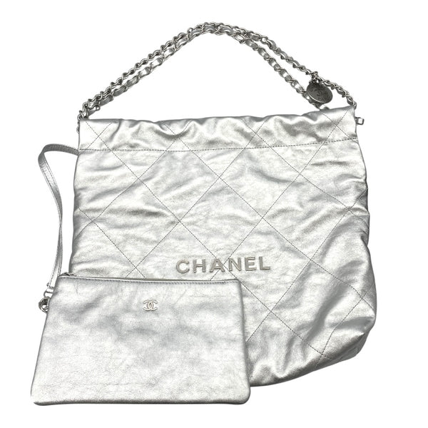 シャネル CHANEL CHANEL22スモール AS3260 シルバー SV金具 シャイニーカーフ レディース ハンドバッグ
