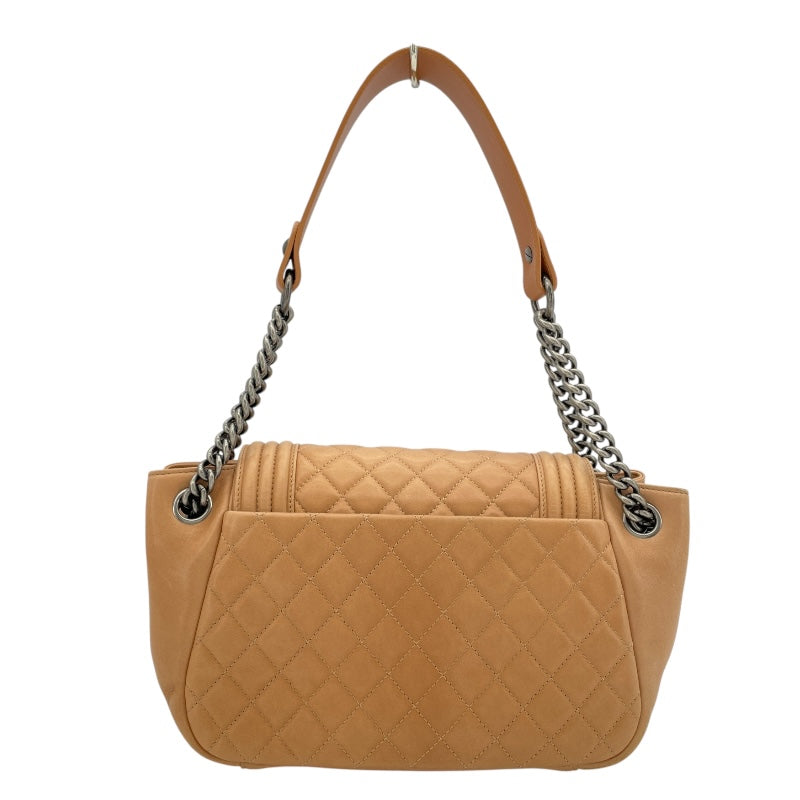 シャネル CHANEL ボーイシャネルワンショルダー 16番台 ベージュ SV金具 ラムスキン レディース ショルダーバッグ