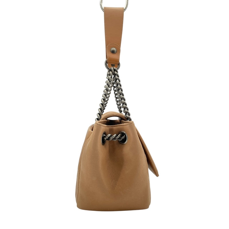 シャネル CHANEL ボーイシャネルワンショルダー 16番台 ベージュ SV金具 ラムスキン レディース ショルダーバッグ