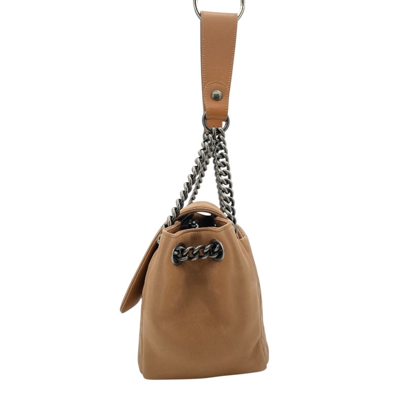 シャネル CHANEL ボーイシャネルワンショルダー 16番台 ベージュ SV金具 ラムスキン レディース ショルダーバッグ