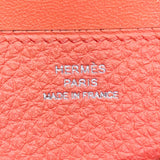 エルメス HERMES ドゴンロング T刻 フラミンゴ　シルバー金具 トゴ レディース 長財布