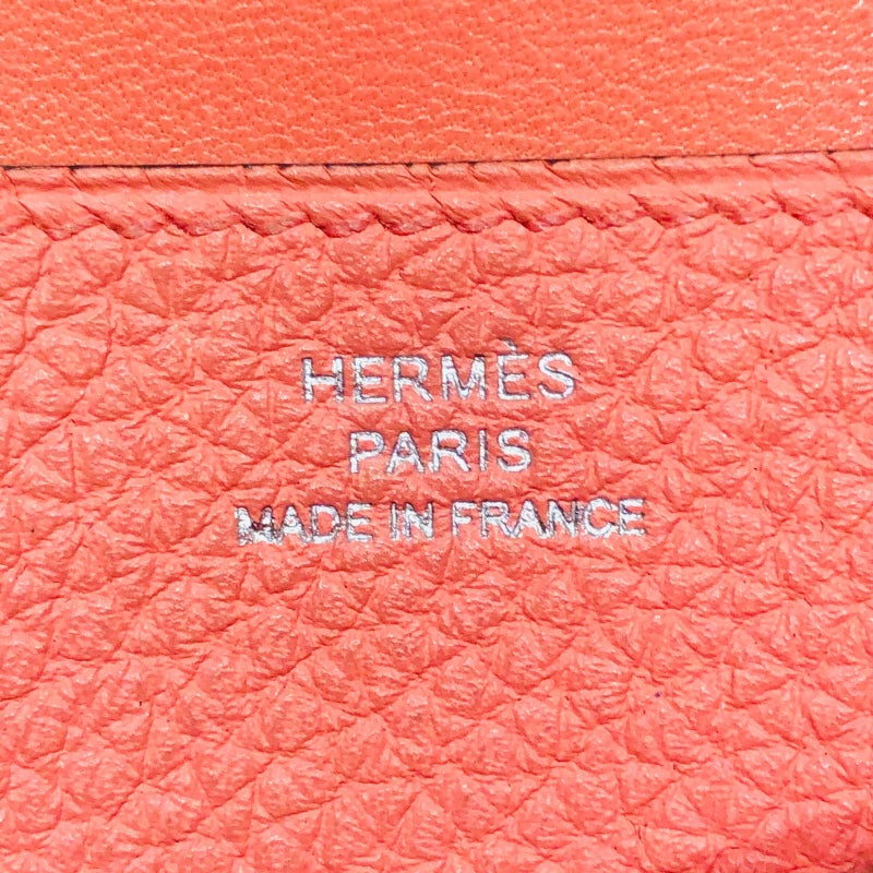 エルメス HERMES ドゴンロング T刻 フラミンゴ　シルバー金具 トゴ レディース 長財布