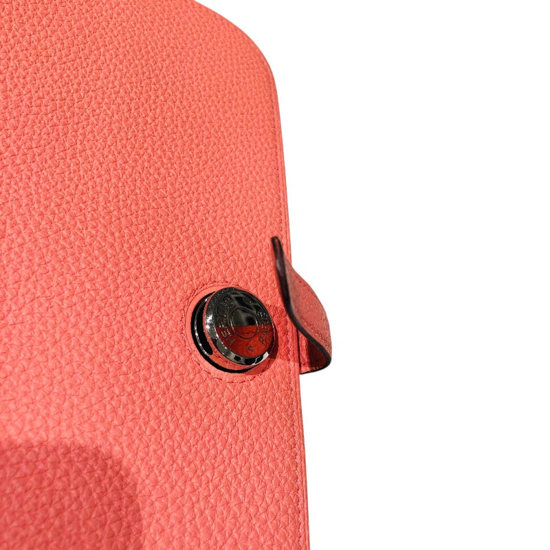 エルメス HERMES ドゴンロング T刻 フラミンゴ　シルバー金具 トゴ レディース 長財布