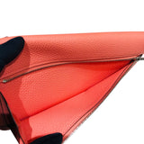 エルメス HERMES ドゴンロング T刻 フラミンゴ　シルバー金具 トゴ レディース 長財布