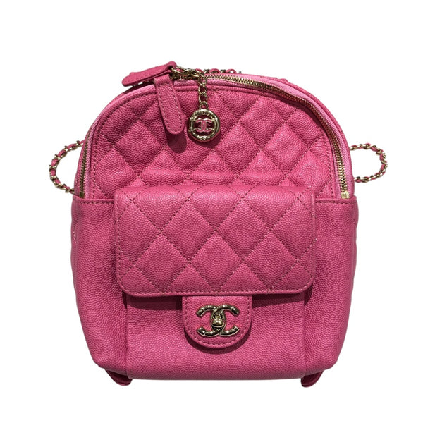 シャネル CHANEL マトラッセミニチェーンバッグパック AS0004 ピンク キャビア レディース リュック・デイパック