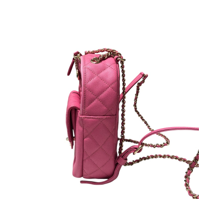 シャネル CHANEL マトラッセミニチェーンバッグパック AS0004 ピンク キャビア レディース リュック・デイパック