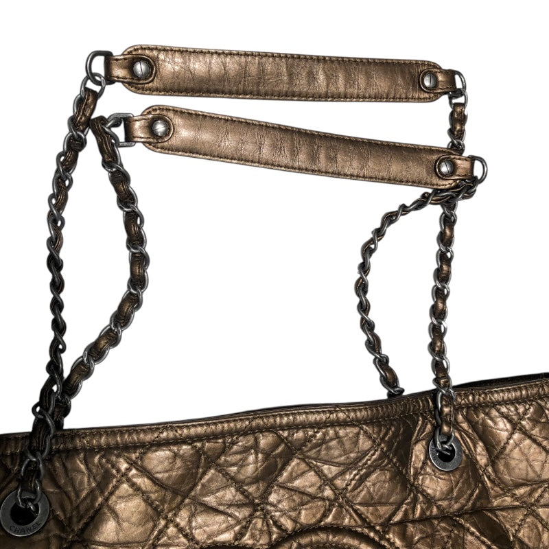シャネル CHANEL ココマークチェーントート A47297 ブロンズ レザー レディース トートバッグ