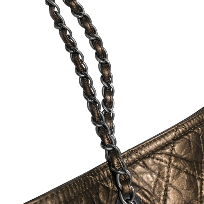 シャネル CHANEL ココマークチェーントート A47297 ブロンズ レザー レディース トートバッグ