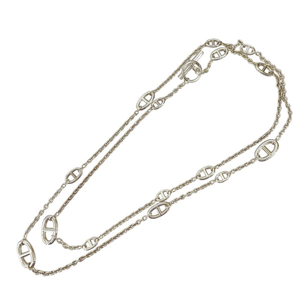 エルメス HERMES シェーヌダンクル　ファランドール　ロングネックレス シルバー Ag925 ジュエリー