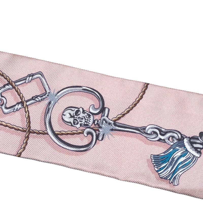 エルメス HERMES ツイリー CEST　LA　FETE ブルー シルク レディース スカーフ