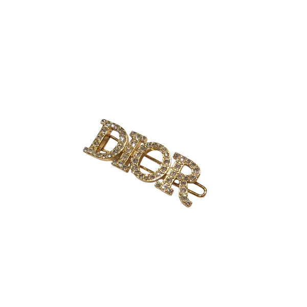 クリスチャン・ディオール Christian Dior ロゴヘアクリップ ゴールド メタル アクセサリー