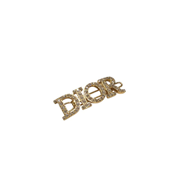 クリスチャン・ディオール Christian Dior ロゴヘアクリップ ゴールド メタル アクセサリー
