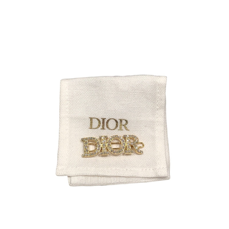 クリスチャン・ディオール Christian Dior ロゴヘアクリップ ゴールド メタル アクセサリー