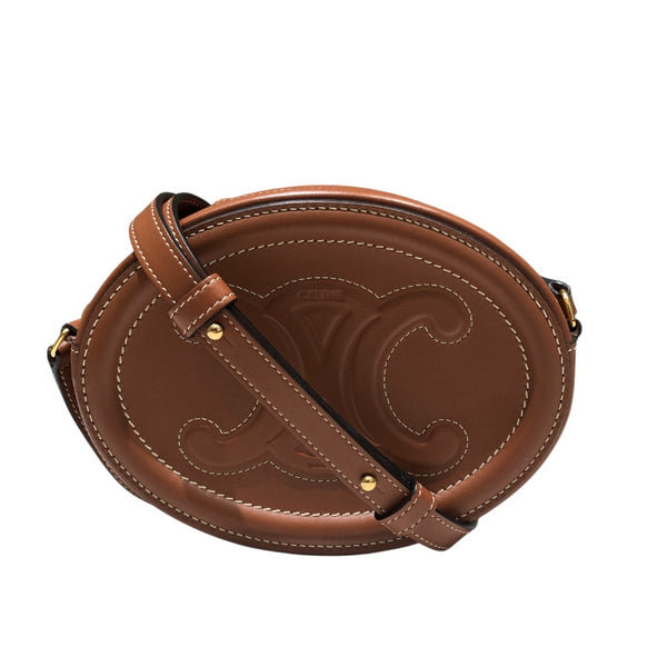セリーヌ CELINE オーバルパース キュイル トリオンフ ショルダーバッグ 10I703DPQ タン カーフ レディース ショルダーバッグ