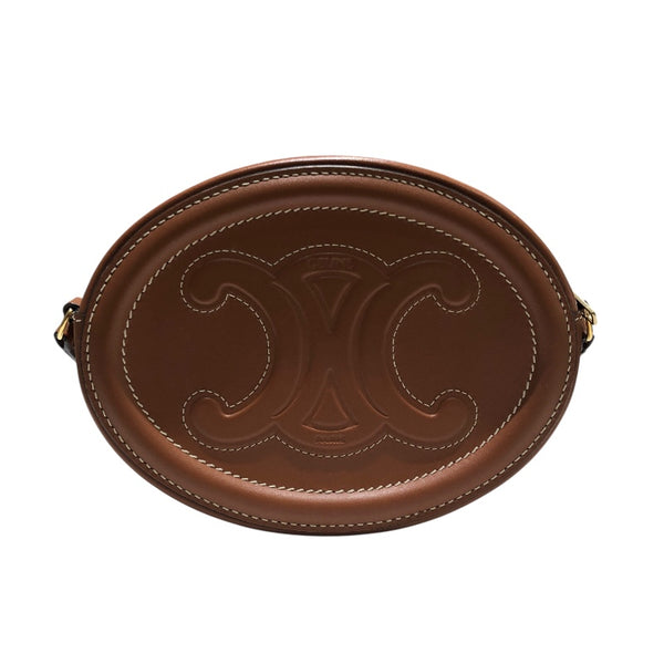 セリーヌ CELINE オーバルパース キュイル トリオンフ ショルダーバッグ 10I703DPQ タン カーフ レディース ショルダーバッグ