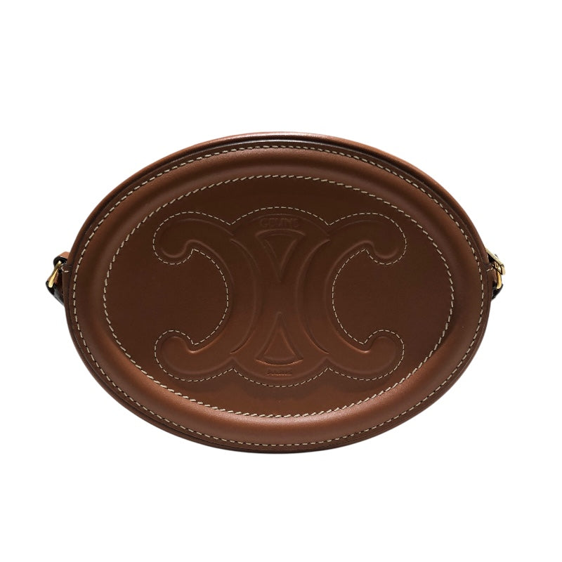 セリーヌ CELINE オーバルパース キュイル トリオンフ ショルダーバッグ 10I703DPQ タン カーフ レディース ショルダーバッグ