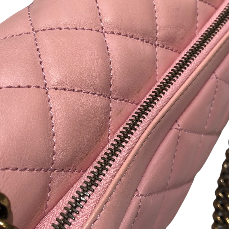 シャネル CHANEL マトラッセチェーンショルダー ピンク ラム レディース ショルダーバッグ