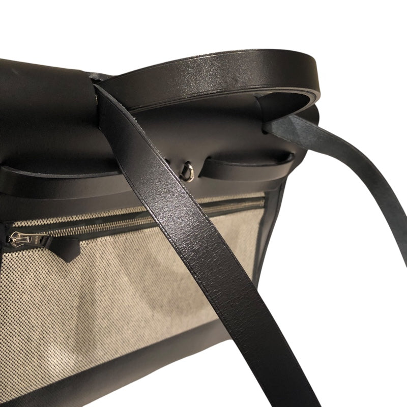 エルメス HERMES エールバッグジップPM W刻 ブラック トワル/ハンター レディース ショルダーバッグ