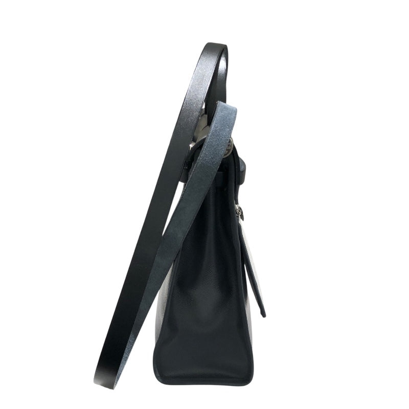 エルメス HERMES エールバッグジップPM W刻 ブラック トワル/ハンター レディース ショルダーバッグ