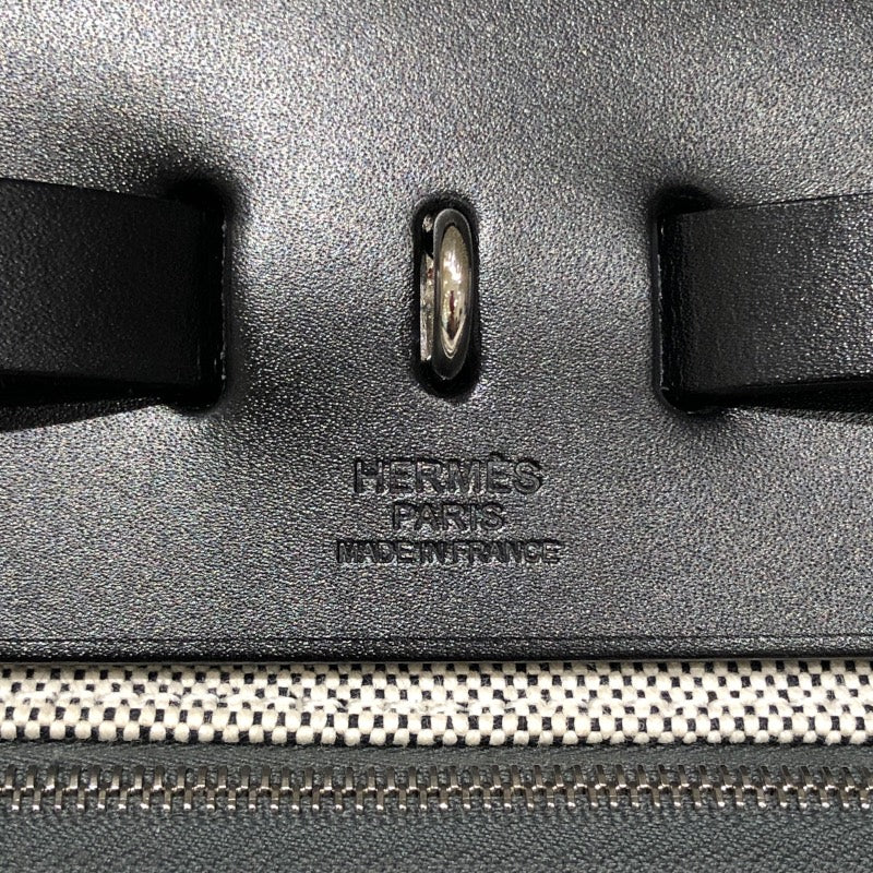 エルメス HERMES エールバッグジップPM W刻 ブラック トワル/ハンター レディース ショルダーバッグ