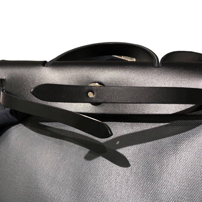 エルメス HERMES エールバッグジップPM W刻 ブラック トワル/ハンター レディース ショルダーバッグ