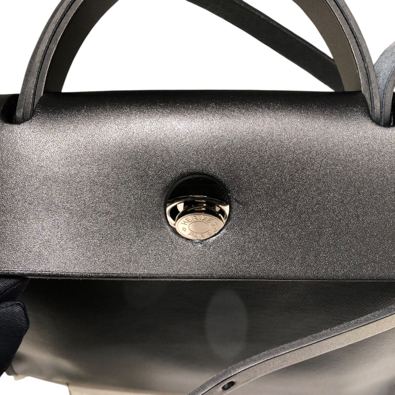 エルメス HERMES エールバッグジップPM W刻 ブラック トワル/ハンター レディース ショルダーバッグ