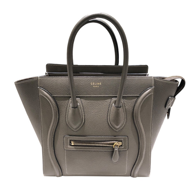 セリーヌ CELINE ラゲージマイクロショッパー 167793 カーキ カーフ レディース ハンドバッグ