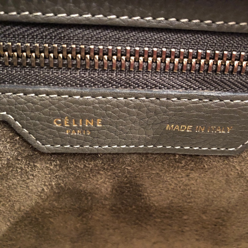 セリーヌ CELINE ラゲージマイクロショッパー 167793 カーキ カーフ レディース ハンドバッグ