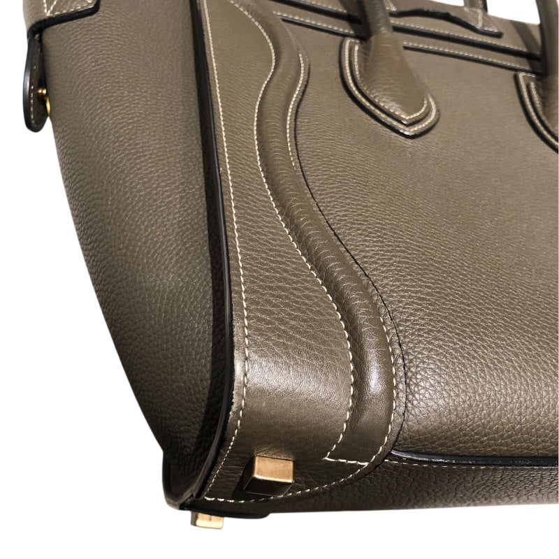セリーヌ CELINE ラゲージマイクロショッパー 167793 カーキ カーフ レディース ハンドバッグ