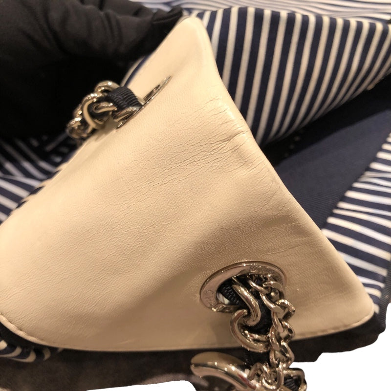 シャネル CHANEL ロゴストライプチェーントート A47915 マルチカラー　SV金具 ナイロンキャンバス レディース トートバッグ
