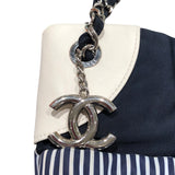 シャネル CHANEL ロゴストライプチェーントート A47915 マルチカラー　SV金具 ナイロンキャンバス レディース トートバッグ