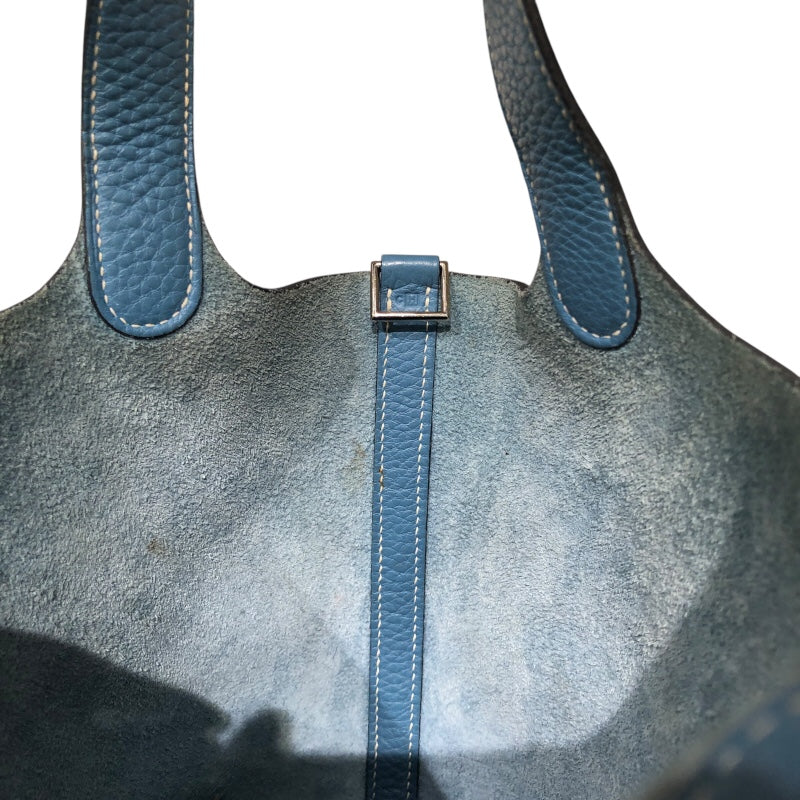 エルメス HERMES ピコタンPM □H刻 ブルージーン トリヨン レディース ハンドバッグ