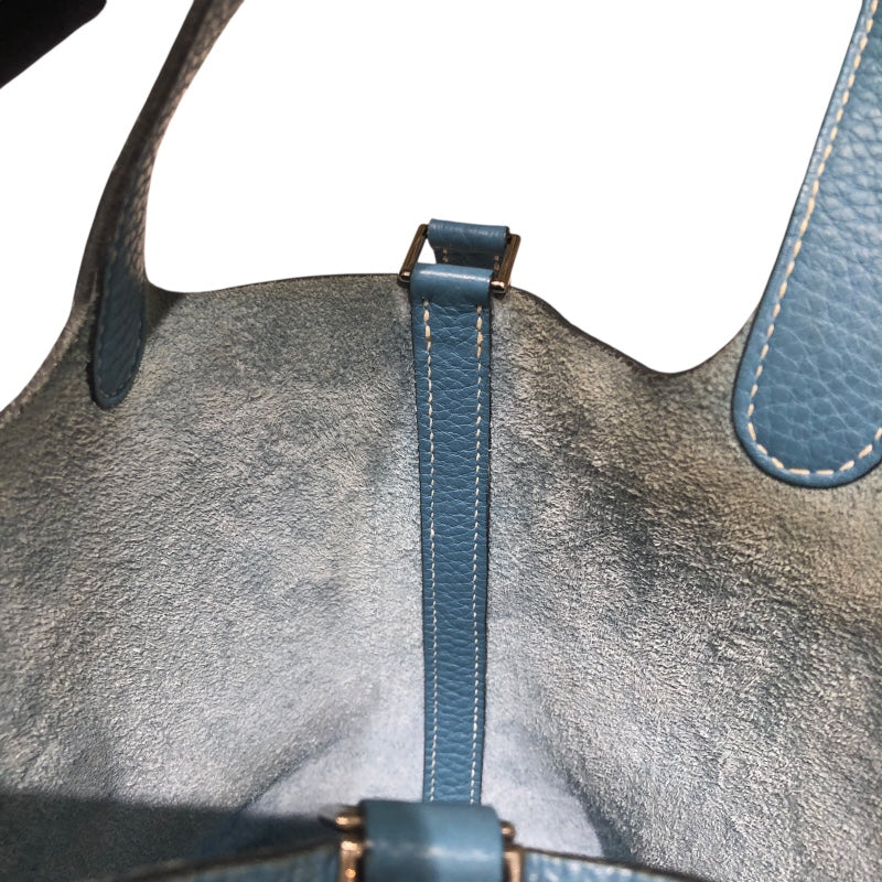 エルメス HERMES ピコタンPM □H刻 ブルージーン トリヨン レディース ハンドバッグ