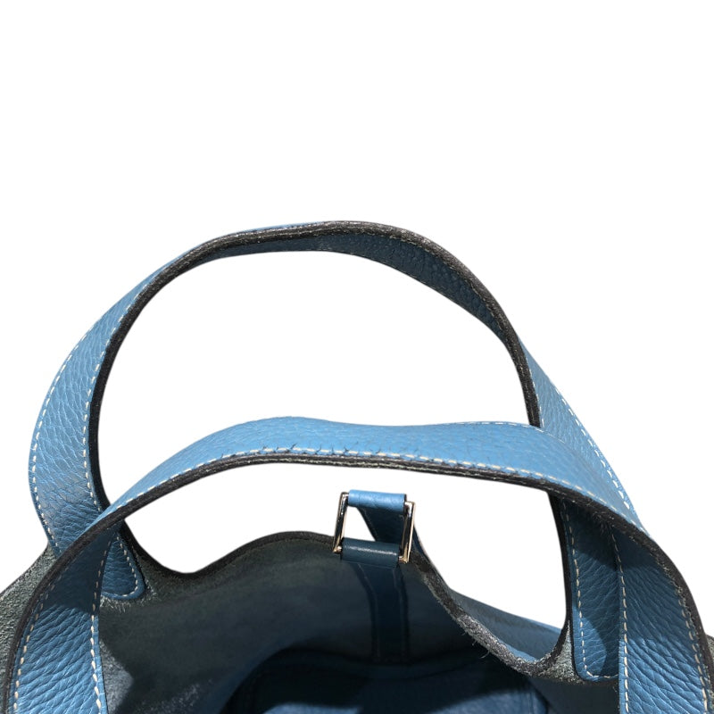 エルメス HERMES ピコタンPM □H刻 ブルージーン トリヨン レディース ハンドバッグ
