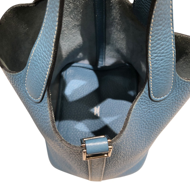 エルメス HERMES ピコタンPM □H刻 ブルージーン トリヨン レディース ハンドバッグ