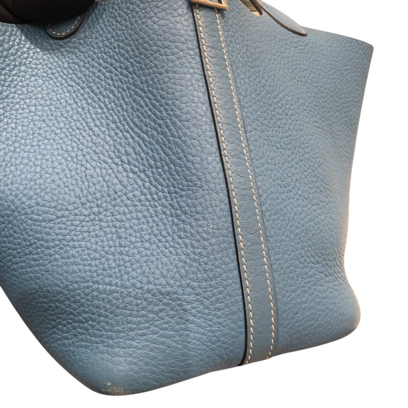 エルメス HERMES ピコタンPM □H刻 ブルージーン トリヨン レディース ハンドバッグ