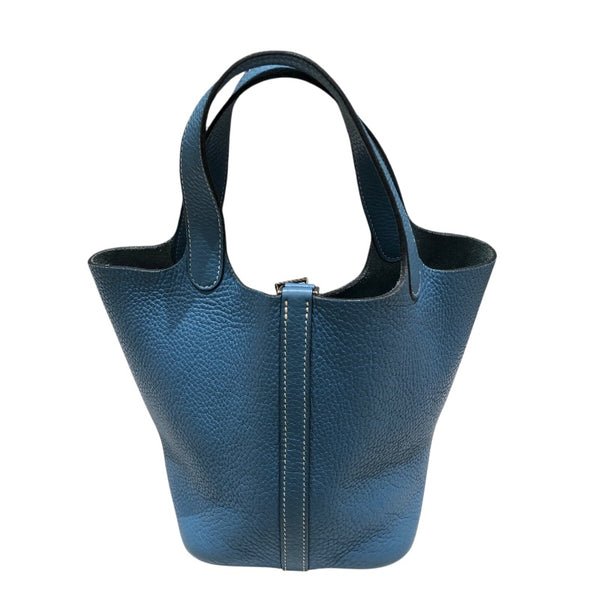 エルメス HERMES ピコタンPM □H刻 ブルージーン トリヨン レディース ハンドバッグ