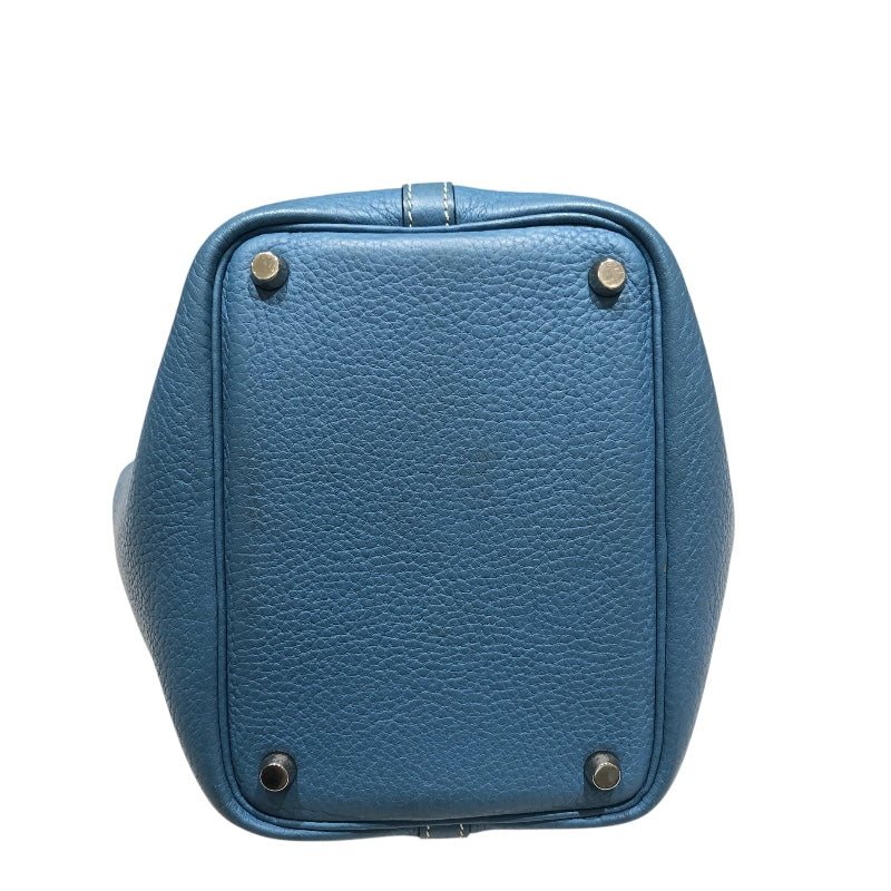 エルメス HERMES ピコタンPM □H刻 ブルージーン トリヨン レディース ハンドバッグ