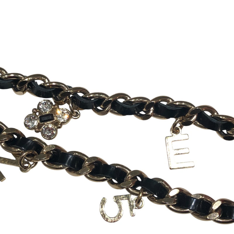 シャネル CHANEL チャーム付きチェーンベルト B17P ブラック メタル レディース ベルト