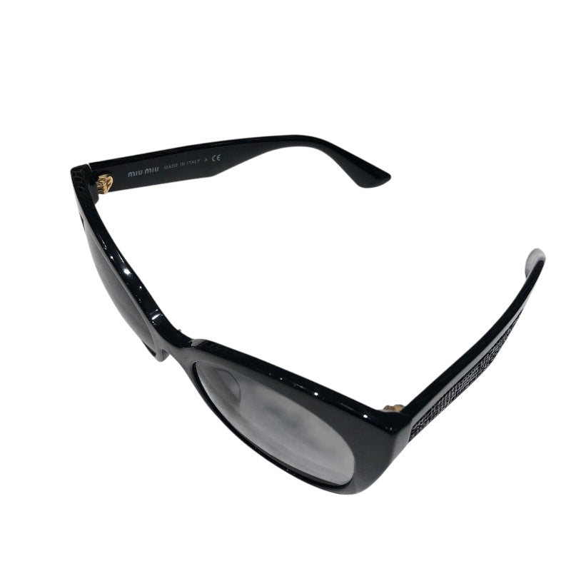 ミュウミュウ miu miu キャッツアイサングラス SMU07R-A ブラック プラスチック/ラインストーン レディース サングラス