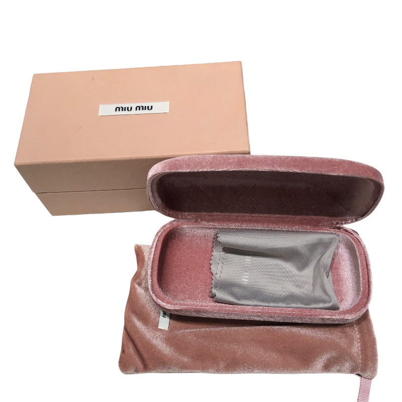 ミュウミュウ miu miu キャッツアイサングラス SMU07R-A ブラック プラスチック/ラインストーン レディース サングラス