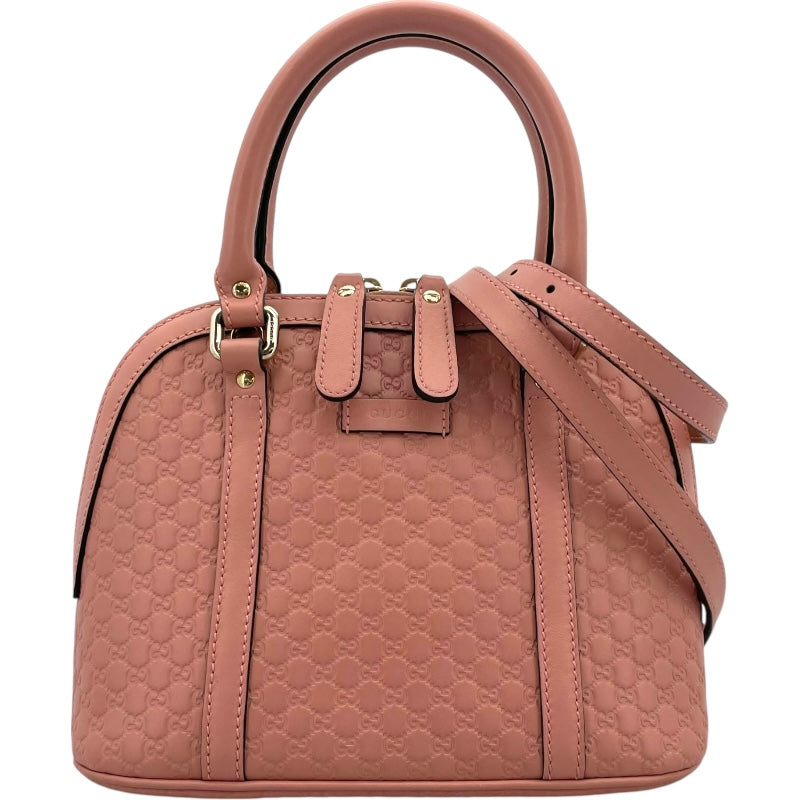 グッチ GUCCI 2WAYハンドバッグ 449654 ピンク GD金具 マイクログッチシマ レディース ショルダーバッグ