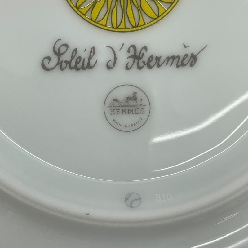 エルメス HERMES プレート ホワイト イエロー ポーセリン ユニセックス 食器